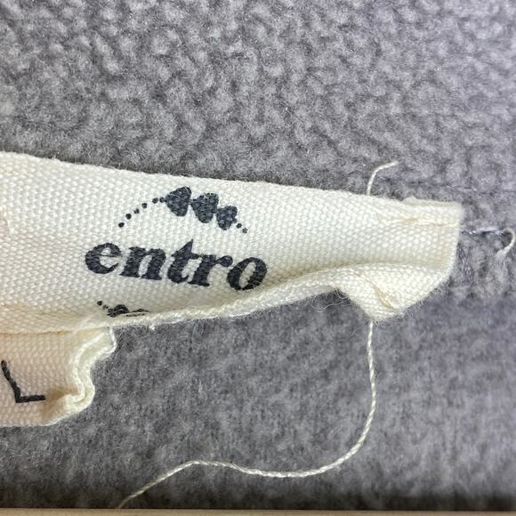 Entro Two-Tone Grey Fleece Quilted Snap Pullover Sweatshirt Women's Size Large L - Picture 7 of 9